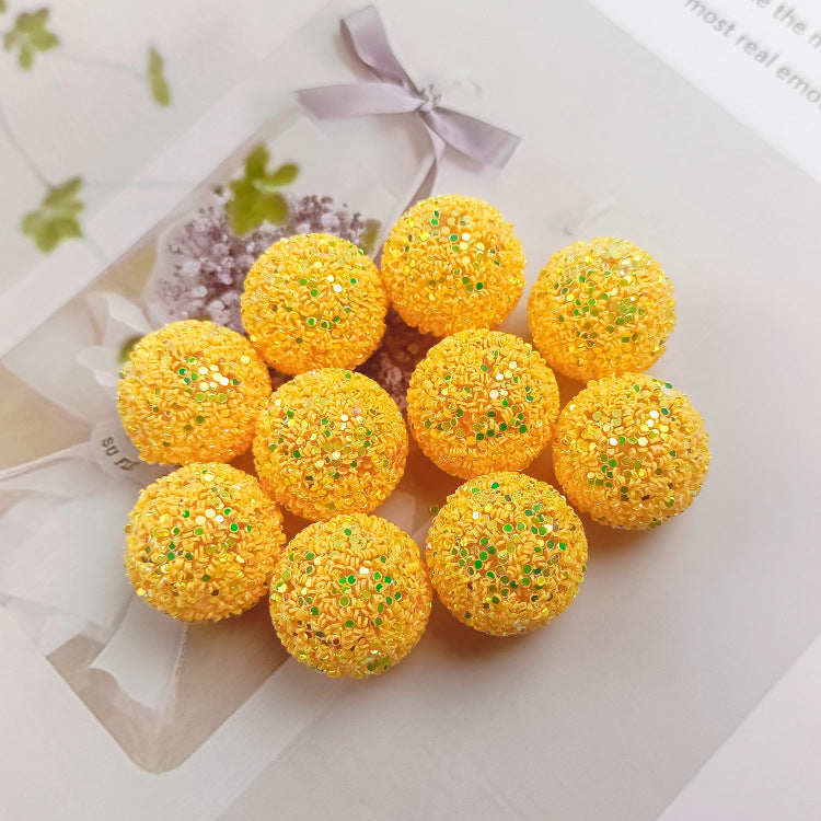 Wholesale 20MM sequin ball Straight hole sequins acrylic beads